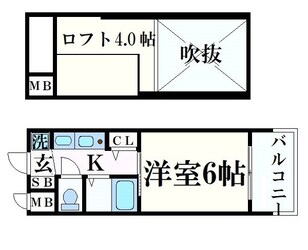 エステムコート三宮駅前ラドゥーの物件間取画像